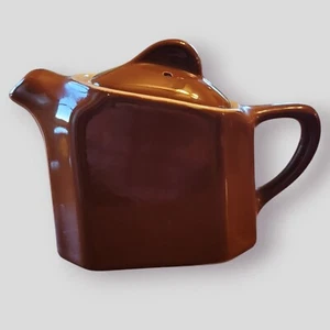 Vintage Hall Pottery Brown Restaurant Ware Single Coffee Server Teapot USA - Picture 1 of 5
