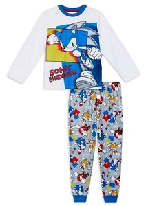 Sonic the Hedgehog Pajamas Sleep Set T Shirt Pants Boys 4 5 6 7 8 10 12 SEGA NWT - Picture 1 of 4
