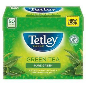 TETLEY PURE GREEN TEA 1 Box X 50 Tea Bags Teabags Metabolism Antioxidant Relax☕