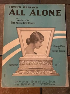 Partitura musical de colección 1929 Irving Berlin todo solo ukelele melodía - Imagen 1 de 8