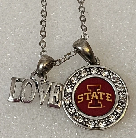 Iowa State Cyclones  Womens 10" Link Chain Pendant Necklace Love Charm Cover