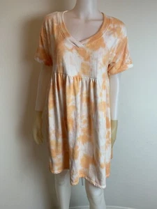 SALE Women's Wild Fable Orange/White Tie Dye Baby Doll Dress, Size S, Pre-Owned - Picture 1 of 7