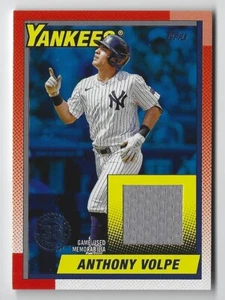2025 Topps Series 1 #T90R-AV Anthony Volpe 1990 Topps Relic Blue #'d 040/150 - Picture 1 of 2