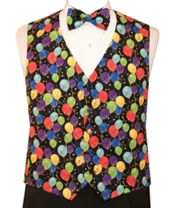 Men's Balloons Are Flying Tuxedo Vest and Bow Tie - Picture 1 of 1