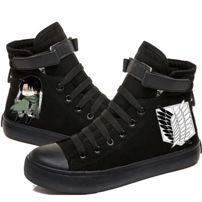 Attack on Titan Zapatos de Lona Alta Estampados Anime Zapatillas Foto 1 de 4