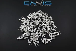 14-16 GAUGE 100 PK UNINSULATED/NON INSULATED SPADE # 6 CONNECTOR TERMINAL USB6 - Picture 1 of 4