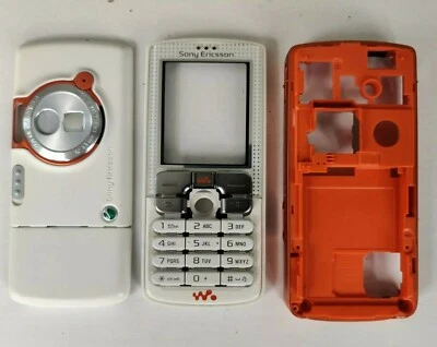 Genuine Graded Sony Ericsson W800i Cream / Orange Housing Cover Fascia & Keypad - Image 1 of 4