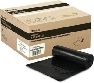55-60 Gallon Trash Bags, 30 Micron Heavy Duty 1 Count (Pack of 100), Black - Picture 1 of 8