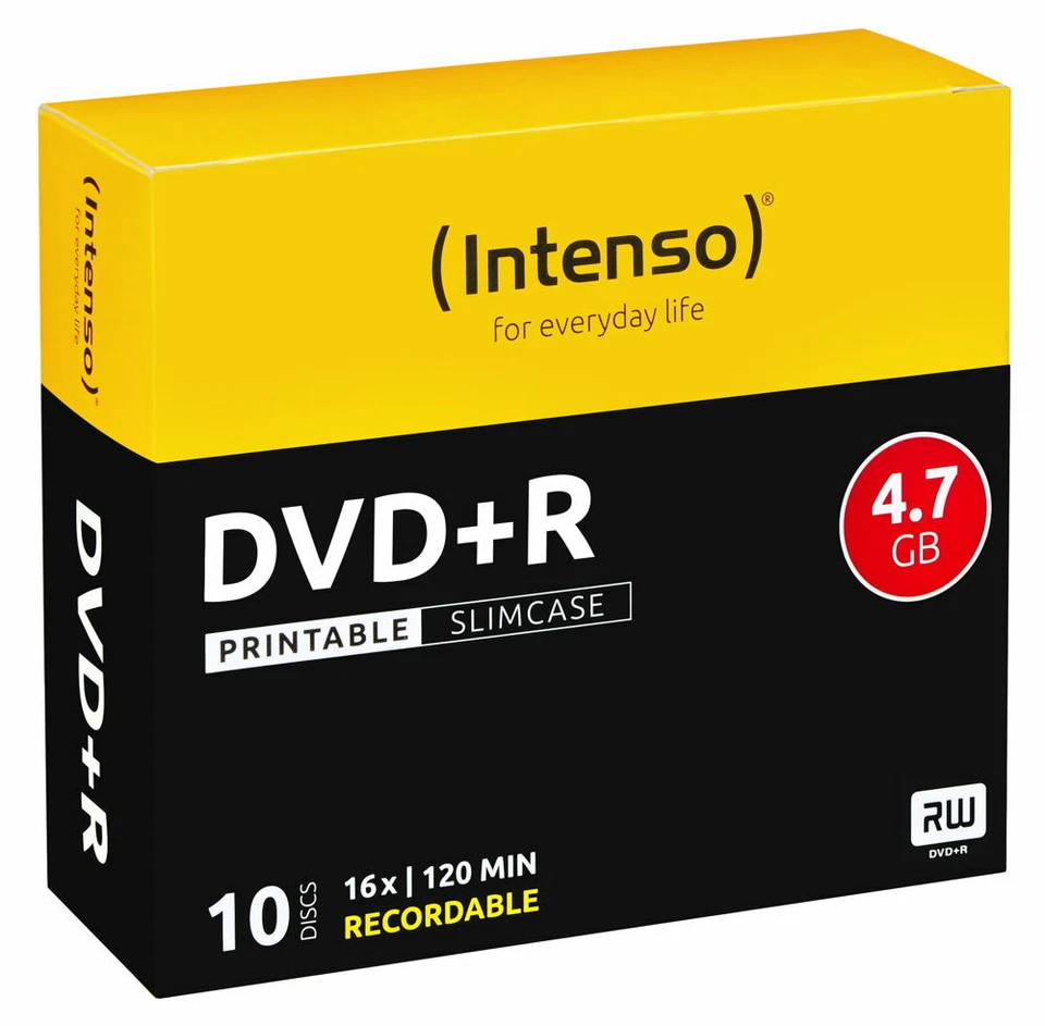 20 Intenso Rohlinge DVD+R full printable 4,7GB 16x Slimcase - Bild 1 von 1