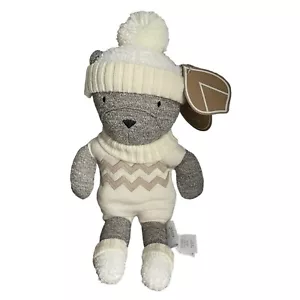 Peluche orso marrone bambino Aspen tipo calzino 15" con maglione, stivaletti cappello - Foto 1 di 7