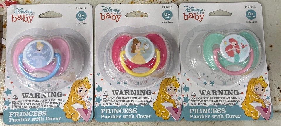 Lote de 3 NUEVO Chupetes Disney Princesa Bebé Niña Libre de BPA 0+ Meses Bella Sirena Foto 1 de 1