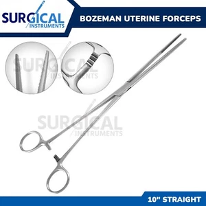 BOZEMAN COTTON SWAB Forceps 10" Straight Surgical Stainless Steel German Grade - Picture 1 of 6