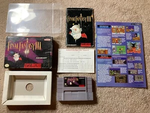 Final Fantasy III 3 (Super Nintendo SNES) Complete CIB + Ad - Picture 1 of 11