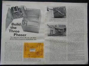 3 Phase CONVERTOR 230 Volts 1-3hp 1967 How-To build PLANS