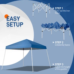 3x3m Waterproof Folding Tent Right Angle Portable Shelter Blue Outdoor Canopy - Picture 1 of 13
