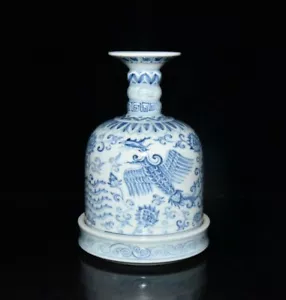 7.3" china old antique ming dynasty xuande mark porcelain phoenix pattern vase - Picture 1 of 9