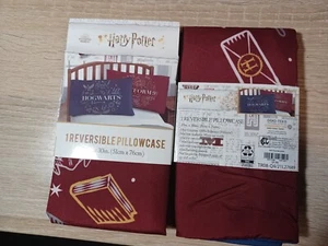 Wizarding World of Harry Potter Collage Items Pillowcase X2 Blue/Red NEW /w Tags - Picture 1 of 5