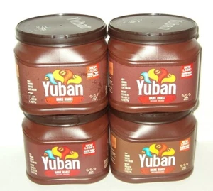 Lote de 4 contenedores de café marrones de plástico vacíos 25 oz YUBAN artesanías de almacenamiento #CR09 - Imagen 1 de 1