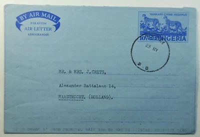 Nigeria Yankari Game Reserve Cheetah's  Aerogramme Airmail Cover - Image 1 of 2