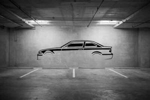 Silhoutte of an E36 M3 Garage Art Wall Decals - Picture 1 of 1