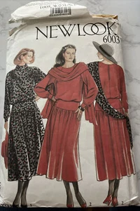 Vestidos y bufanda vintage NewLook patrón de costura tallas 8-18 sin cortar - Imagen 1 de 3