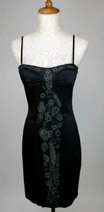 Laundry by Design 3 % Stretch elegantes figurbetontes Kleid mit Perlen vorne Größe 6 schwarz  - Bild 1 von 9