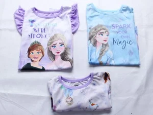 Disney Girls’ Frozen 3-Pack Loose-Fit Nightgowns CA4 Frozen Magic Size 2 NWT - Picture 1 of 11