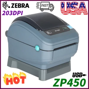 Zebra ZP450 203 DPI UPS CTP Quality USB Shipping Label Thermal Printer US Stock - Picture 1 of 9