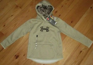 Under Armour Storm oatmeal heather hoodie sweatshirt NWT girls L YLG $55 - Picture 1 of 2