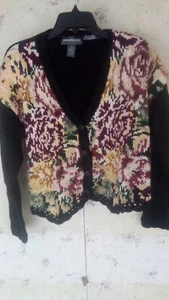 Vintage Ramie/Cotton Womens Cardigan Sweater Size Medium Maurices Multi color - Picture 1 of 11