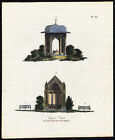 Ancienne Plaque Imprimée 90-DÉCOR-CADRE-PAYSAGE JARDINAGE-Allart-van Laar-1802