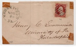 c 1857 Sc#26 now West Virginia "MOOREFIELD Va." CDS to Philadelphia - Picture 1 of 2