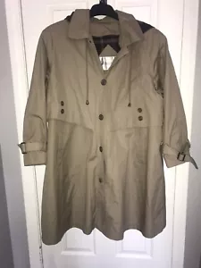 Women’s AMANDA SMITH Trench Coat Khaki Removable Lining and Hood Size 16 - Picture 1 of 20