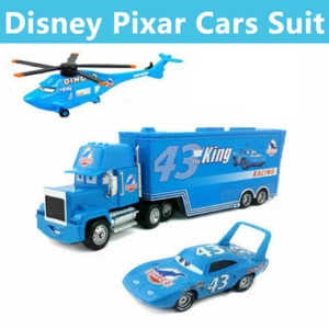 Confezione 3 Disney Pixar Cars Dinoco Elicottero King Mack 1:55 Diecast Giocattolo Auto Sciolta - Foto 1 di 10