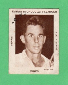 Ellsworth Vines    1930's  Favarger Chocolates Sports and Views  Rare Tennis