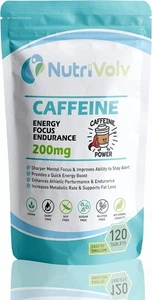 Caffeine 200mg Tablets For Energy Boost, Mental Focus, Alertness, Weight... - Picture 1 of 8