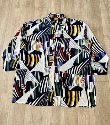 Vintage Fendi All Over Print Colorful Cool Design Casual Silk Shirt Italy - Image 1 of 4