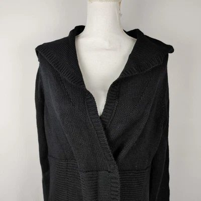 Daisy Fuentes Fun Fall Dream Catcher Knit Long Cardigan Sweater Size Large Black - Image 1 of 4