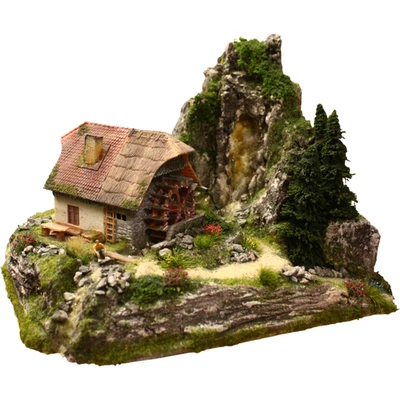 Diorama H0/1:87 Waldmühltal Gebirge Berg Granit Felsen Wasserfall patiniert - Bild 1 von 4