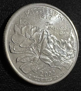 2002-D Washington Mississippi State Quarter, CIR, LUSTER & DIE CHIPS!    25-0018 - Picture 1 of 18