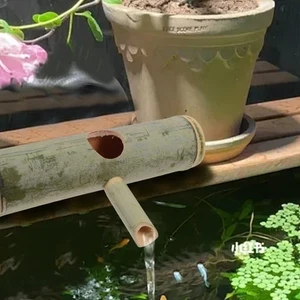 Grüner Bambus Brunnen Auslauf für Terrasse Hof und Aquarium Dekoration - Bild 1 von 12