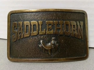 Vintage Western cowboy Belt Buckle Saddlehorn saddle Horn Horse - Picture 1 of 13