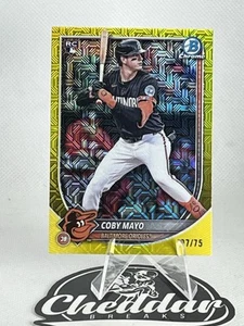 Coby Mayo 2025 Bowman Chrome Mega Mojo Amarillo/75 Prospect #37 Orioles - Imagen 1 de 3