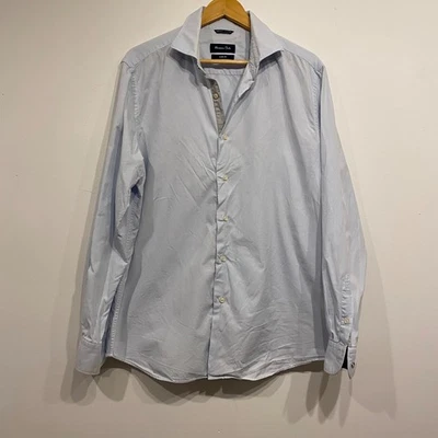 Massimo Dutti Light Blue Collared Long Sleeve Button Down Top Size XL - Image 1 of 4