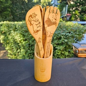 Utensilios de cocina y soporte de bambú de madera grabados en 3D WINNIE THE POOH de 7 piezas - Imagen 1 de 4