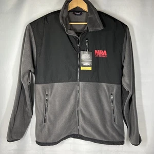 NRA National Rifle Association Men's Soft Shell Jacket 2XL Fleece Gray Black NEW - Picture 1 of 15