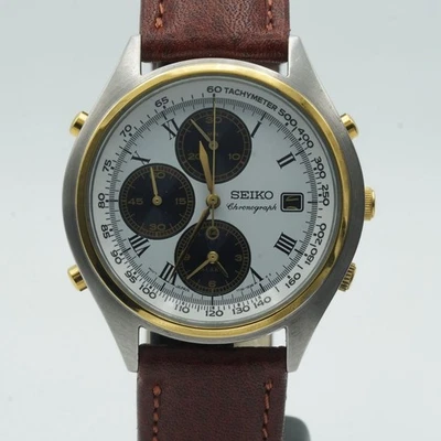 Seiko Solar Cronografo Quarzo Men Orologio From Giappone 7T32-7060 S107 - Immagine 1 di 4