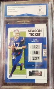 2021 Panini Contenders Josh Allen Season Ticket #10 Gem Mint Graded Football Car - Picture 1 of 2