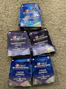 A LOT 5 Crest 3D White Professional Teeth Whitening Strips Damaged Box 11/2026+ - Picture 1 of 3
