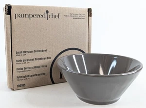 Pampered Chef Small Graystone Stoneware Serving Bowl #100105 - NIB - Retired - Picture 1 of 8